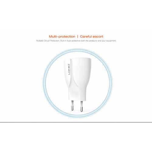 220V Зарядно LDNIO A2271 2.1A 2 USB PORT Lightning