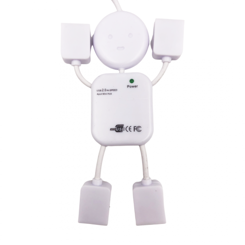 HUB Разклонител USB към USB 4 Ports 2.0 060 U07 Човече - Бял