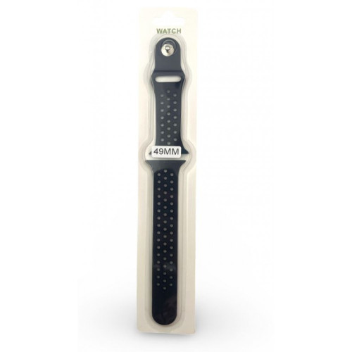Силиконова Apple Watch каишка iWatch 49mm - Черен - Черни дупки
