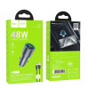 HOCO Z60 Зарядно за кола USB+USB-C PD20W + QC3.0 38W - USB към Type-C
