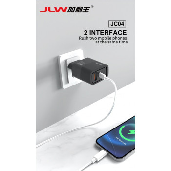 JLW-JC04 Зарядно 30W GAN Адаптер USB+USB-C JLW-JC04 Зарядно 30W GAN Адаптер USB+USB-C