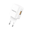 LINK★STAR TC-9 3.0A Бързозаряден USB Адаптер 220V с Lightning кабел - Бял