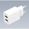 XO L109 (ЕС) двойно USB-A 2.4A Адаптер (EU)