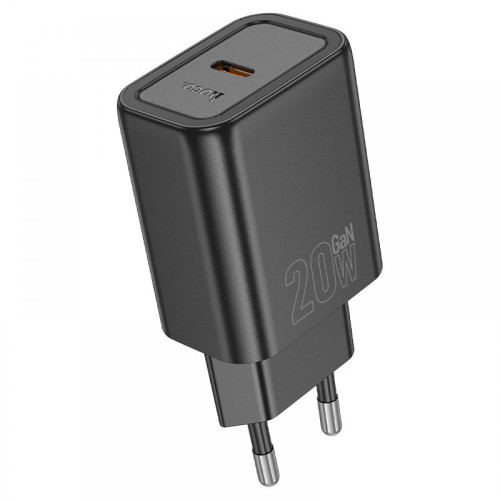 HOCO Адаптер "N60" USB-C 20W - Черен HOCO Адаптер "N60" USB-C 20W - Черен