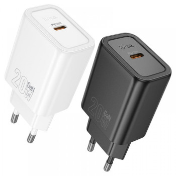HOCO Адаптер "N60" USB-C 20W - Черен HOCO Адаптер "N60" USB-C 20W - Черен