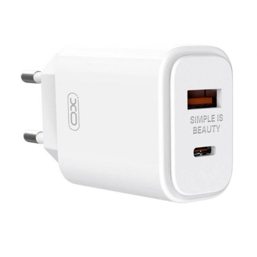 XO-L90A 20W PD Адаптер с изх. USB-C+USB PD-20W+QC18W