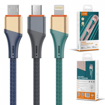 LDNIO Кабел LS631 30W 1M Fast USB към Lightning - Син
