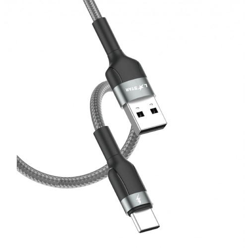 L✮Star LS-19 3.5A Плетен Кабел Fast USB към Type-C - Сив