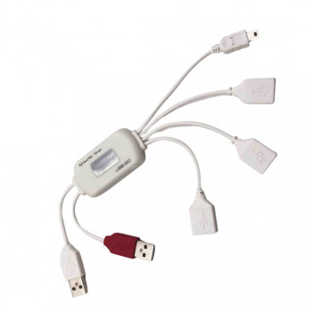 HUB Разклонител USB към USB Micro USB 2.0 SY-HU8 - Бял