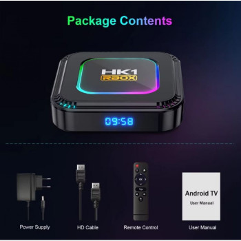 2025 HK1 RBOX K8S RGB TV 4K HDR ULTRA HD android 13.0 TV Stick 4GB+64GB 2.4/5G Wifi 100M-LAN порт Netflix Youtube Media Player