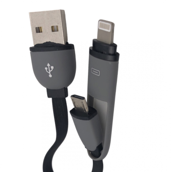 USB Кабел US-22 2 в 1 Lightning + Micro USB