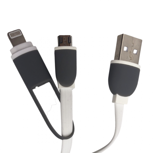 USB Кабел US-22 2 в 1 Lightning + Micro USB
