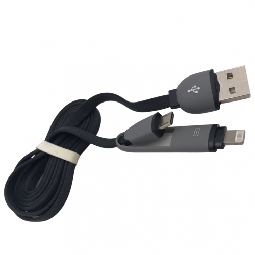 USB Кабел US-22 2 в 1 Lightning + Micro USB