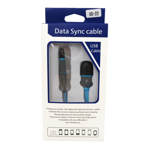 USB Кабел US-22 2 в 1 Lightning + Micro USB