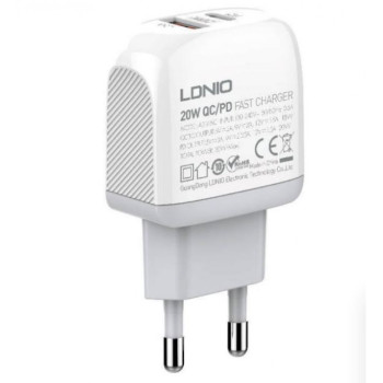 20W LDNIO A2316C С 2 изх. USB+USB-C с кабел USB-C към Lightning