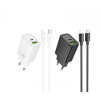 HOCO N63 Зарядно GaN USB USB-C PD30W TYPE-C към Lightning - Черен