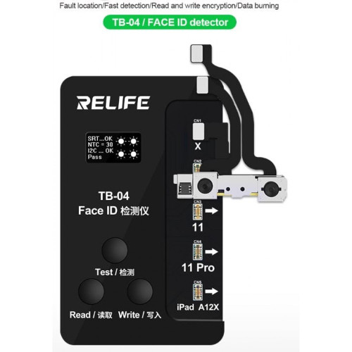 TB-04 Откриване/Четене/Записване Интегриран RELIFE 3 в 1 FACE ID детектор за iPhone X-11 Pro Max Dot Matrix Facial Repair Tool