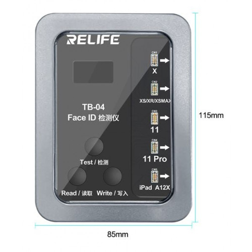 TB-04 Откриване/Четене/Записване Интегриран RELIFE 3 в 1 FACE ID детектор за iPhone X-11 Pro Max Dot Matrix Facial Repair Tool