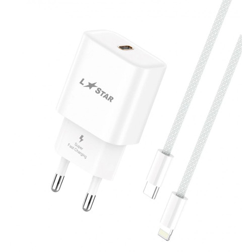 L✮Star 25W 2в1 LS46 изх.USB-C PD Fast с кабел USB-C към USB-C