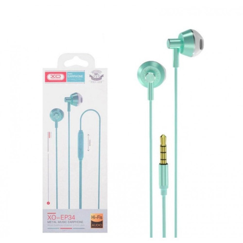 XO EP34 Метални слушалки с 3.5mm. жак - Зелен