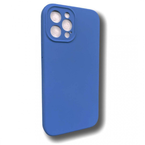 Silicone case TP-59 +камера за iPhone 14 Pro - Тъмно Син