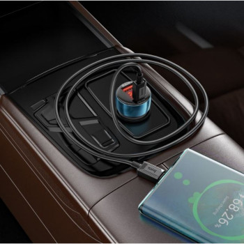 HOCO “Z50 Leader” Черен - Адаптер с 2изх. 48W 1x18WUSB 1xPD30WUSB-C+ LED дисплей