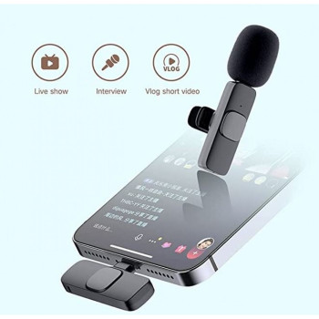 K9 Двоен (Lightning) безжичен микрофон за всички iPhone, iPad, Mac Lightning устройства за запис|Plug and Play