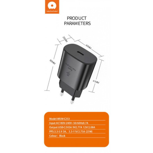 WUW C253 25W Зарядно USB-C