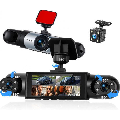 Y108 4-канален видеорегистратор 1080P – 360° Dashcam с GPS, 4 камери, 3.16" дисплей, нощно виждане