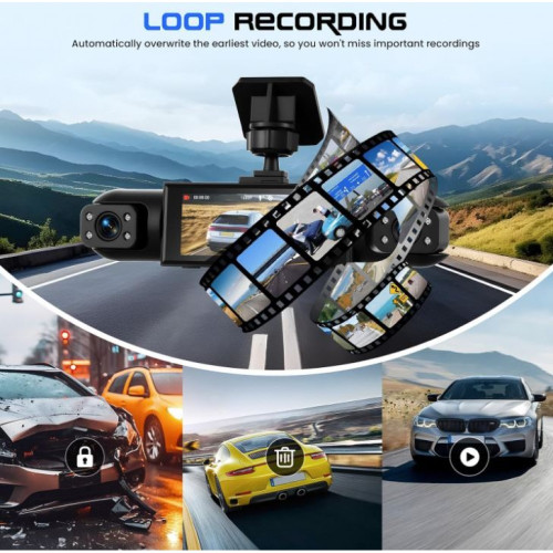 Y108 4-канален видеорегистратор 1080P – 360° Dashcam с GPS, 4 камери, 3.16" дисплей, нощно виждане