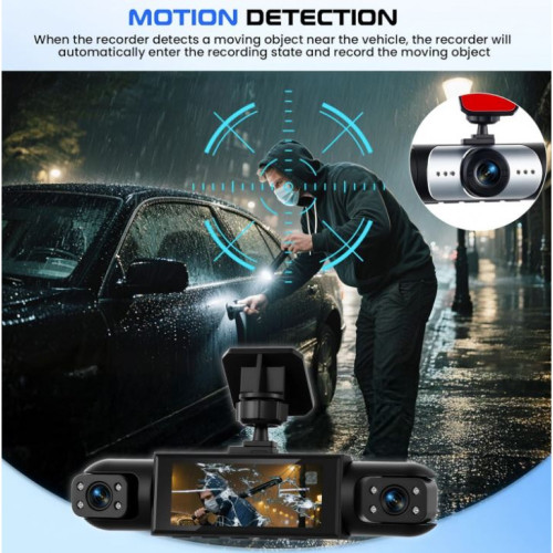 Y108 4-канален видеорегистратор 1080P – 360° Dashcam с GPS, 4 камери, 3.16" дисплей, нощно виждане