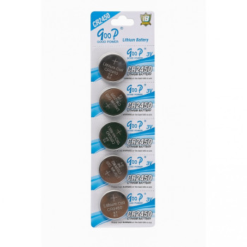 5БР (стек) GOOP CR2450 Бутонни литиево йонни батерии 3V. 5БР (стек)