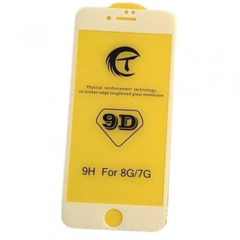Стъклен протектор 9D за iPhone 7G/8G - Бял