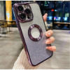 Луксозен лъскав кейс с брукат TP-24 за iPhone 16 Plus - Лилав