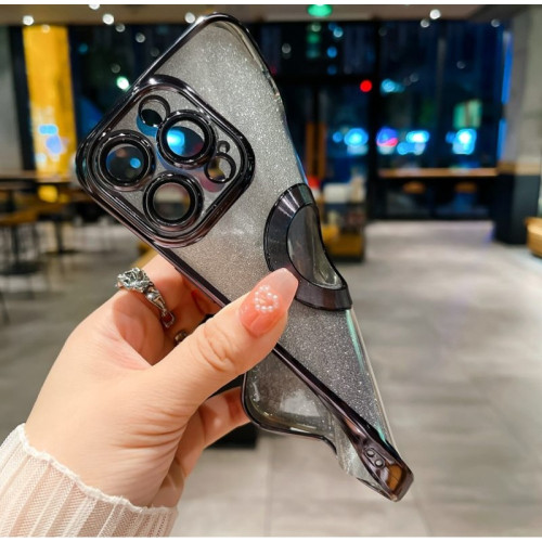 Луксозен лъскав кейс с брукат TP-24 за iPhone 16 Plus - Лилав