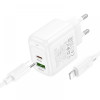 HOCO CS54A Бързо Зарядно Surplus PD20W + QC3.0 с EU Кабел – Комплект за Супер Бързо Зареждане