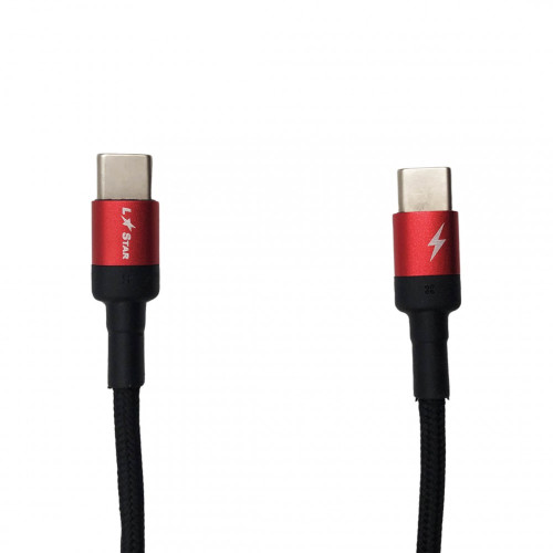 Плетен кабел LS-72 L✮Star Type-C към Type-C Червен Плетен кабел LS-72 L✮Star Type-C към Type-C Червен