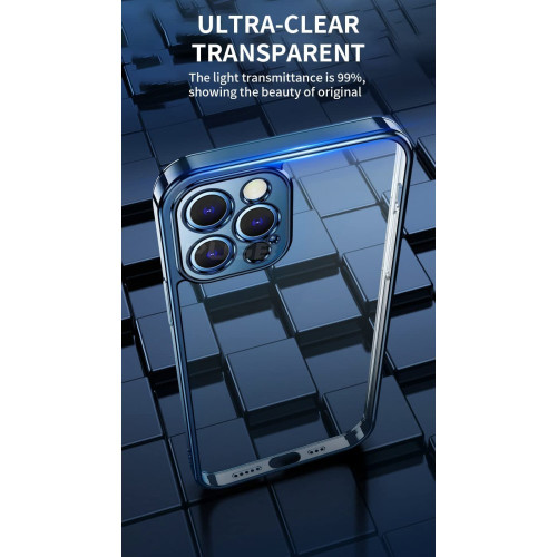 Безцветен LUX силиконов гръб+камера TP29 iPhone 12 Pro - Розов