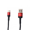 Плетен кабел TC-1 USB към Type-C Червен (HUA,XIA,SAMS,Realme,Oppo,TCL) Плетен кабел TC-1 USB към Type-C Червен (HUA,XIA,SAMS,Realme,Oppo,TCL)