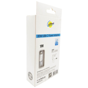 PD 20W 2в1 L✮Star USB-C адаптер с кабел за USB-C към Lightning