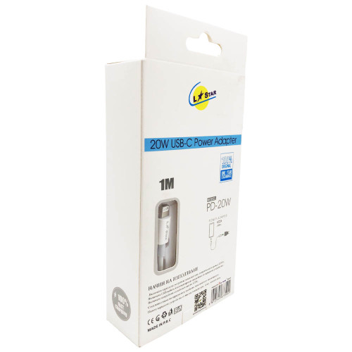 PD 20W 2в1 L✮Star USB-C адаптер с кабел за USB-C към Lightning