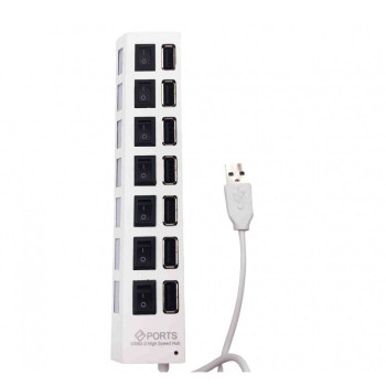 HUB Разклонител 500 USB към USB 7 порта 7 PORTS - Бял