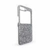D75 Калъф с камъни за Samsung Z Flip 5 от 2 части - Светло Сив