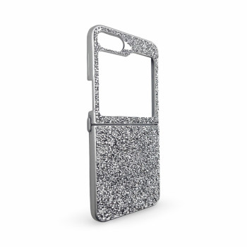 D75 Калъф с камъни за Samsung Z Flip 5 от 2 части - Светло Сив