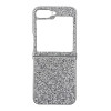 D75 Калъф с камъни за Samsung Z Flip 5 от 2 части - Светло Сив