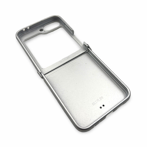 D75 Калъф с камъни за Samsung Z Flip 5 от 2 части - Светло Сив