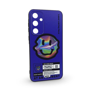Шарен Кейс TP-40 за Samsung S24 (покриващ камерата) - Синя Усмивка