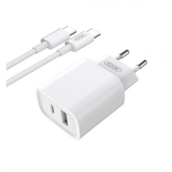 Зарядно XO-CE02A 20W 2вх. USB-C/USB SUPERFAST USB-C към USB-C