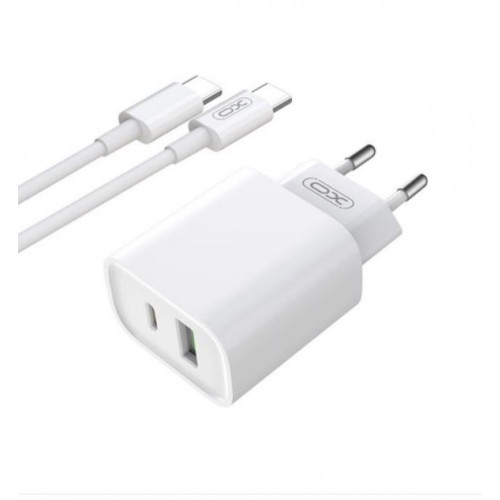 Зарядно XO-CE02A 20W 2вх. USB-C/USB SUPERFAST USB-C към USB-C