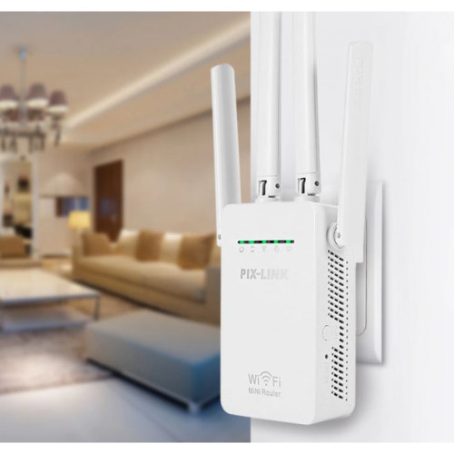 WR09 Безжичен WiFi мрежов WR09 повторител и усилвател PIX-LINK 300Mbps